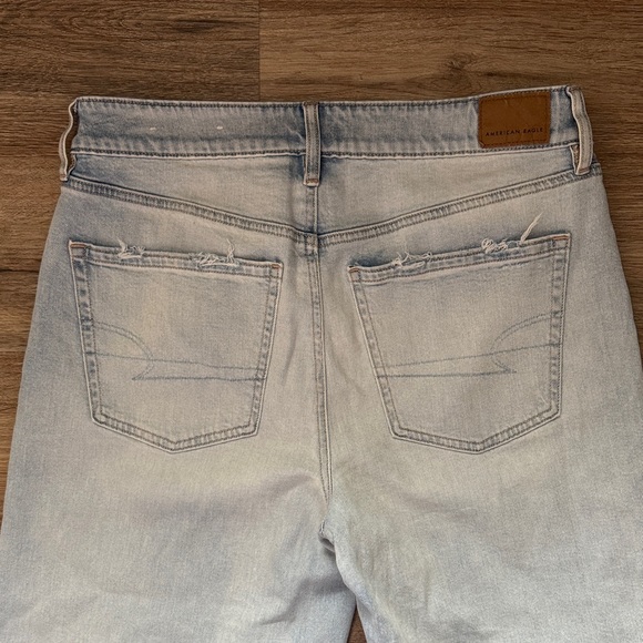 American Eagle Outfitters Women’s Light Denim Distressed Wide Leg Jeans - Picture 5 of 5